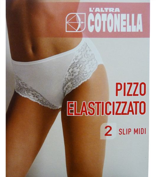 BIPACK SLIP MIDI PIZZO DONNA COTONELLA 4940 46950